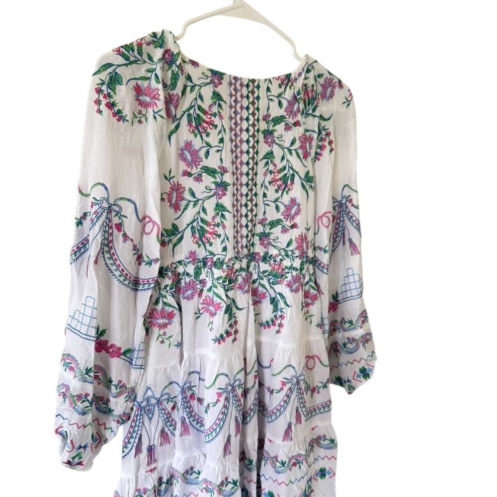 Hale Bob White Dress with Floral Accents - Picture 11 of 12